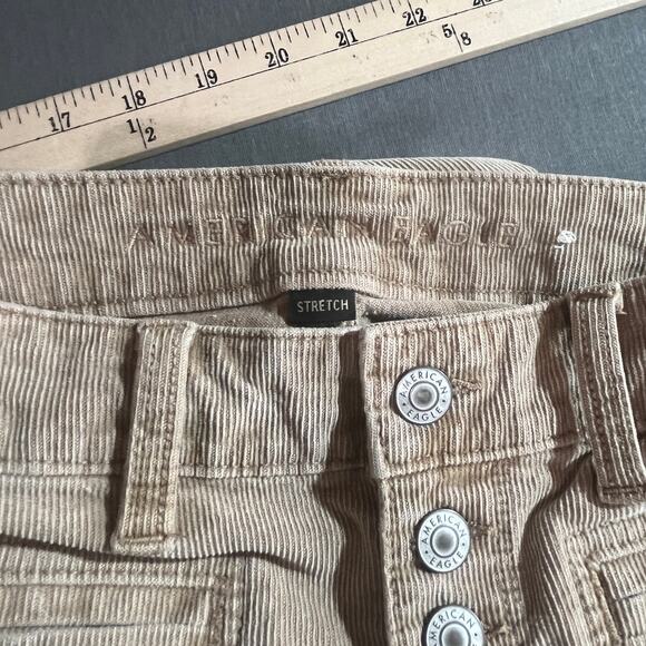 American Eagle‎ Pants Womens 2 Brown Corduroy Flared Leg Stretch Button Fly Y2K - Picture 7 of 13